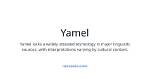 Discover Lamin Yamel Meaning and Definition in English