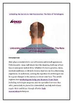 Unlock the Secrets to Hair Restoration