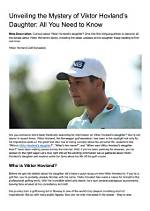 Unveiling the Secrets of Viktor Hovland's Golfing Prowess